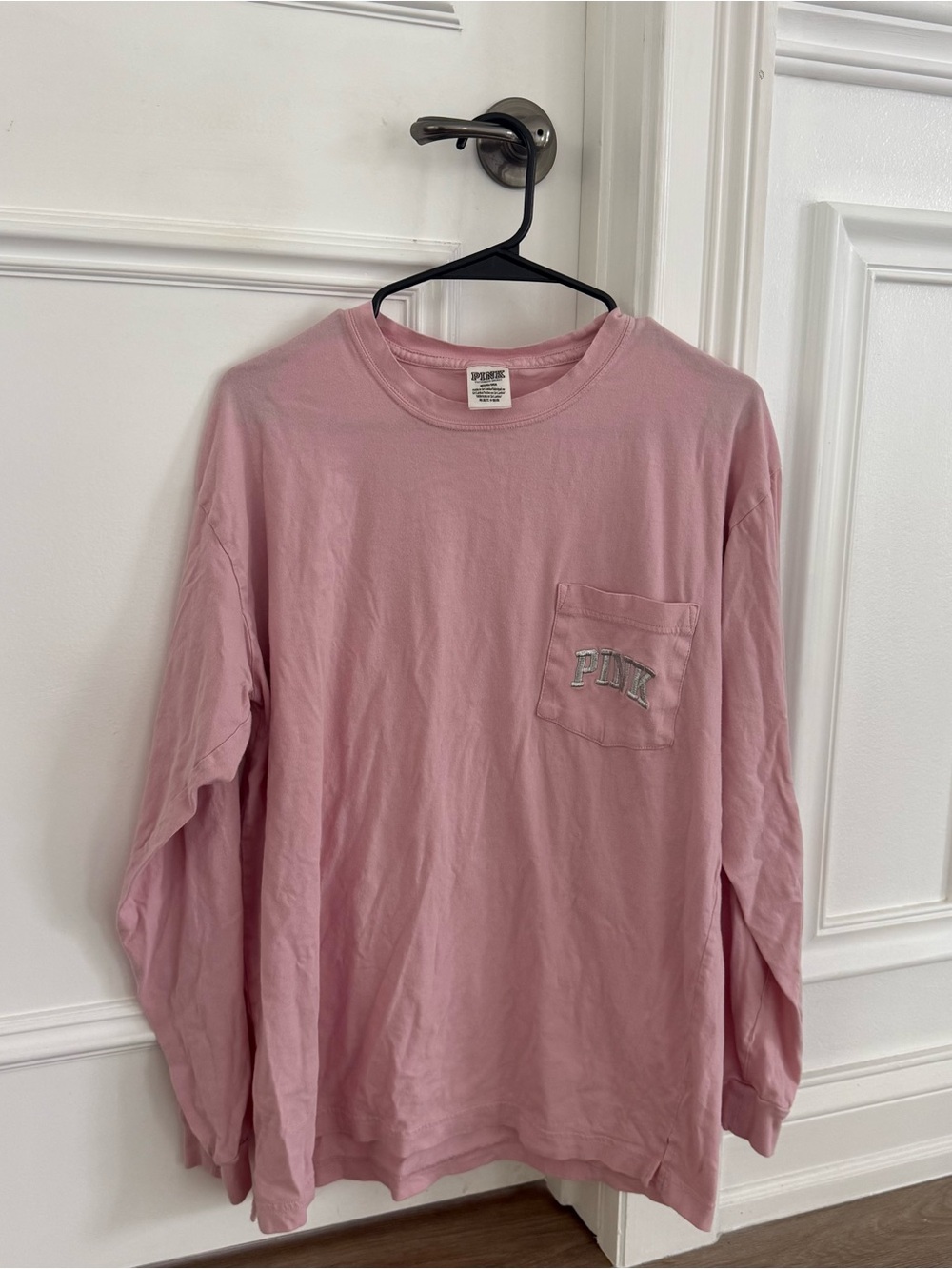 Victoria’s Secret PINK Long Sleeve Pocket Shirt Rhinestone